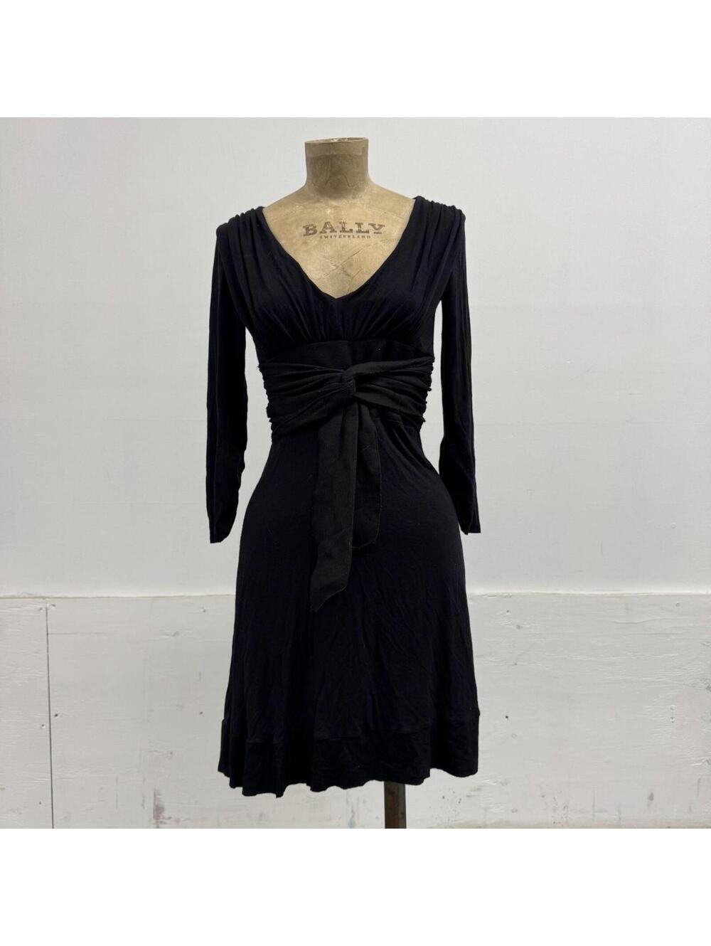 Vintage Morgan de Toi Wrap-Waist Dress Black Y2K